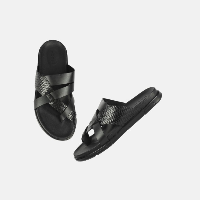 Mochi Men Black Casual Slippers (SKU: 16-1212-11-40)
