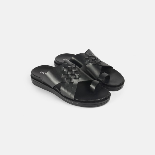 Mochi Men Black Casual Slippers (SKU: 16-1215-11-40) Mochi Men Black Casual Slippers (SKU: 16-1215-11-40)