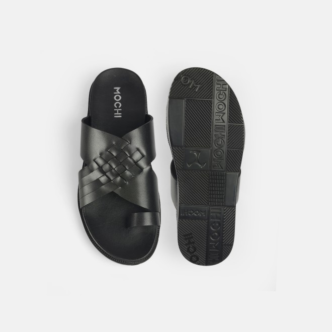 Mochi Men Black Casual Slippers (SKU: 16-1215-11-40) Mochi Men Black Casual Slippers (SKU: 16-1215-11-40)