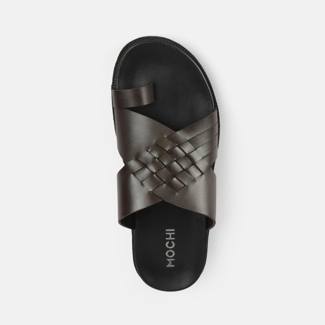 Mochi Men Brown Casual Slippers (SKU: 16-1215-12-41) Mochi Men Brown Casual Slippers (SKU: 16-1215-12-41)