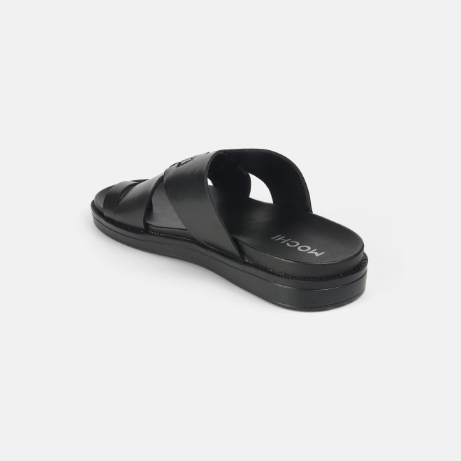 Mochi Men Black Casual Slippers (SKU: 16-1215-11-40) Mochi Men Black Casual Slippers (SKU: 16-1215-11-40)