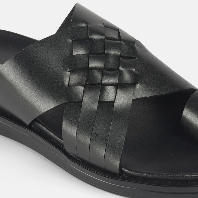 Mochi Men Black Casual Slippers (SKU: 16-1215-11-40) Mochi Men Black Casual Slippers (SKU: 16-1215-11-40)
