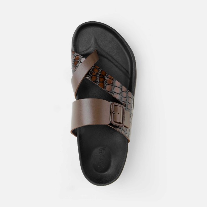 Mochi Men Brown Casual Slippers (SKU: 16-1216-12-40)