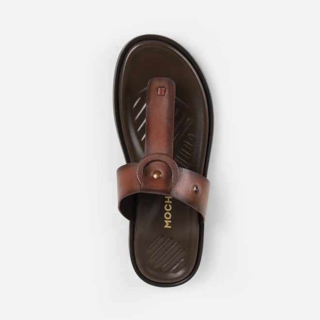 Mochi Men Brown Casual Slippers (SKU: 16-1237-12-39)