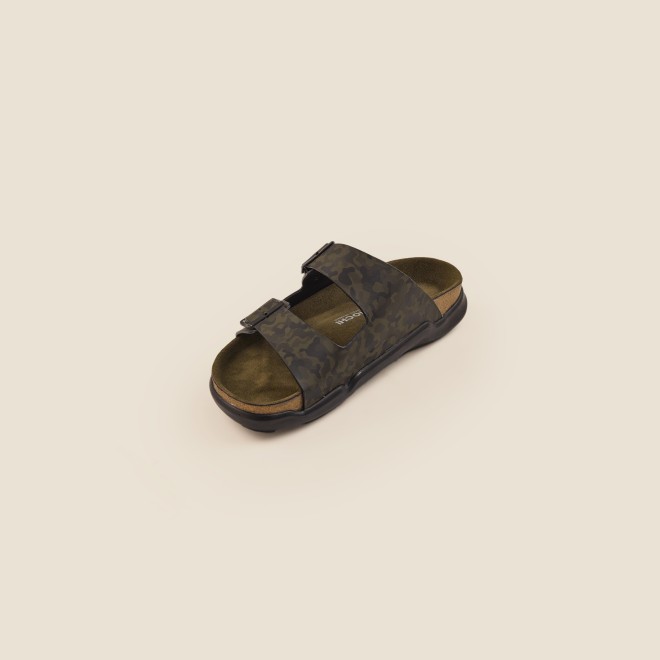 Mochi Men Olive Casual Slippers (SKU: 16-124-49-40)