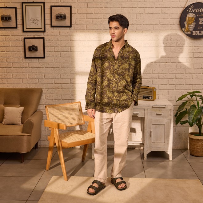 Mochi Men Olive Casual Slippers