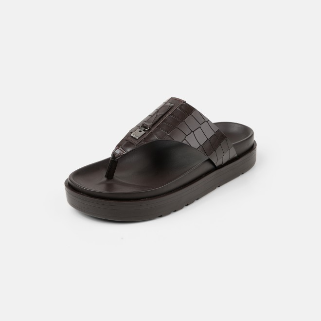Mochi Men Brown Casual Slippers (SKU: 16-1243-12-40)