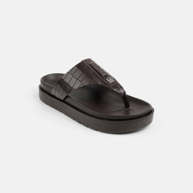 Mochi Men Brown Casual Slippers (SKU: 16-1243-12-40)