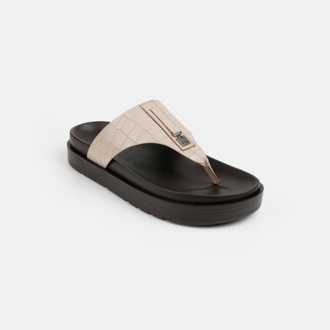 Mochi Men Beige Casual Slippers (SKU: 16-1243-20-40)
