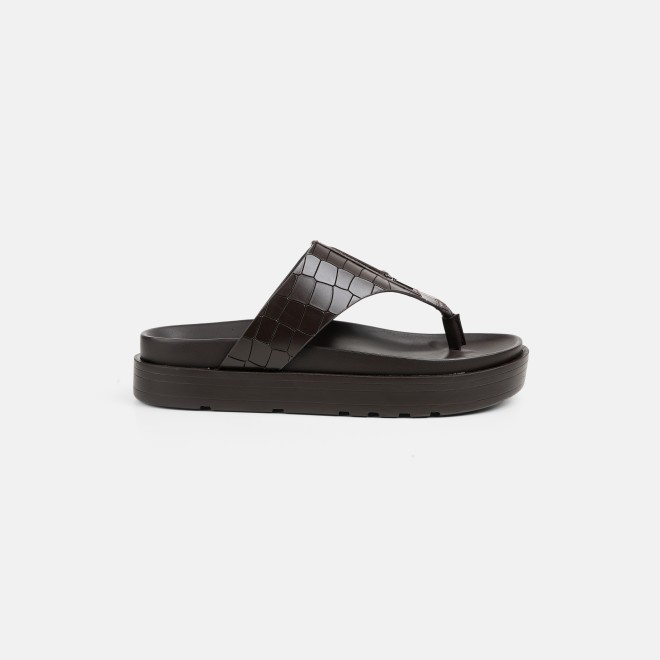 Mochi Men Brown Casual Slippers (SKU: 16-1243-12-40)