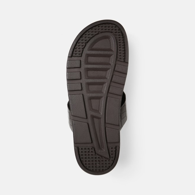 Mochi Men Brown Casual Slippers (SKU: 16-1243-12-40)