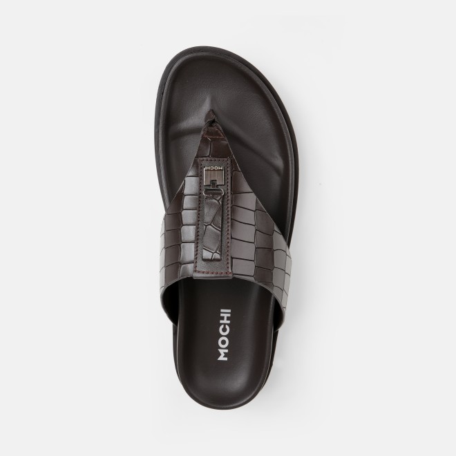 Mochi Men Brown Casual Slippers (SKU: 16-1243-12-40)
