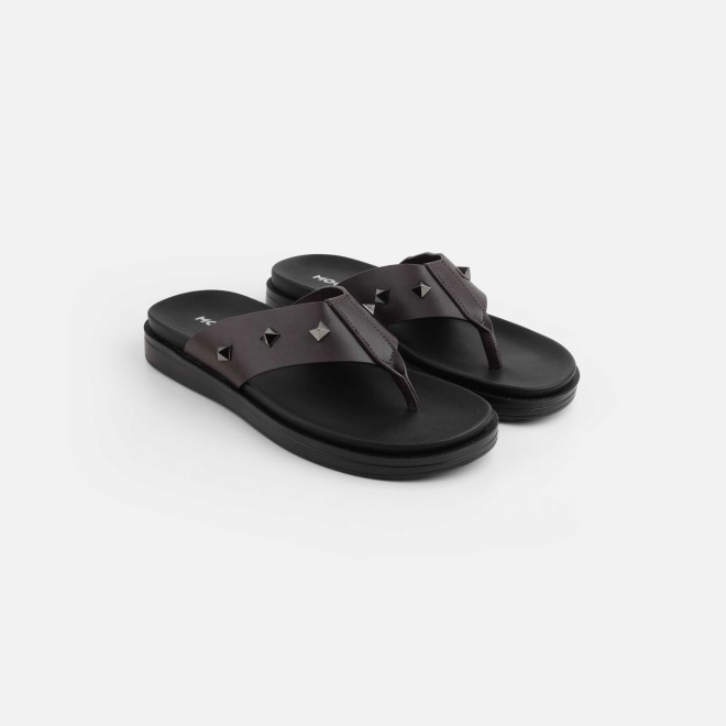 Mochi Men Brown Casual Slippers (SKU: 16-1250-12-40)