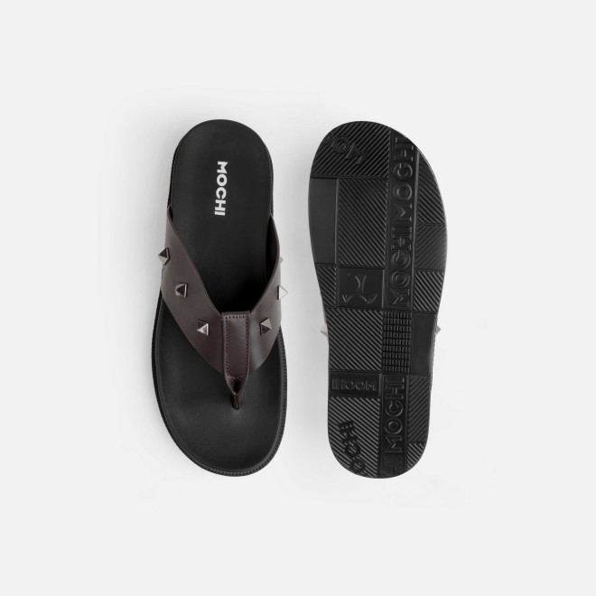 Mochi Men Brown Casual Slippers (SKU: 16-1250-12-40)