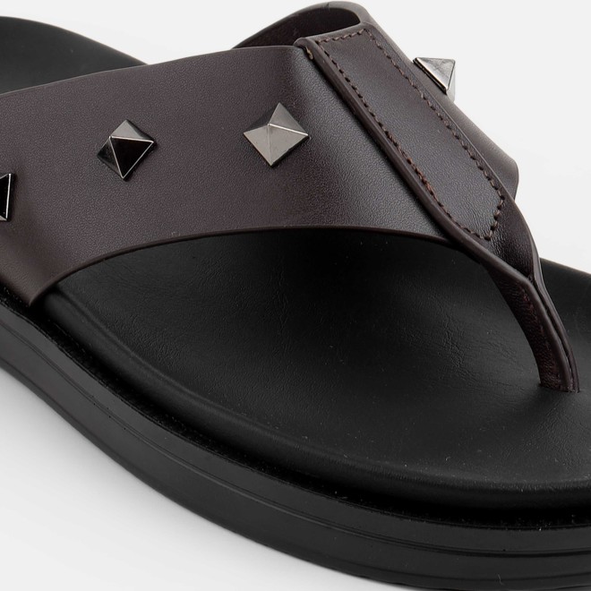 Mochi Men Brown Casual Slippers (SKU: 16-1250-12-40)