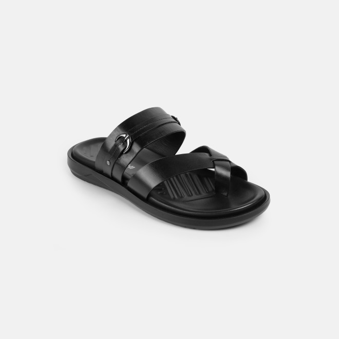 Mochi Men Black Casual Slippers