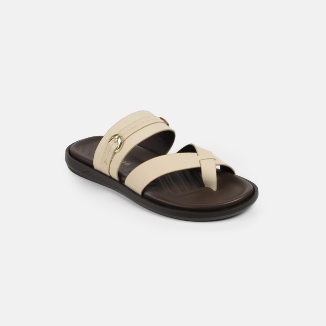 Mochi Men Beige Casual Slippers