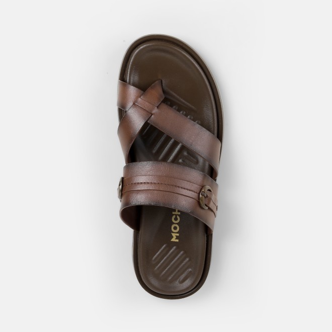 Mochi Men Brown Casual Slippers (SKU: 16-1253-12-39)
