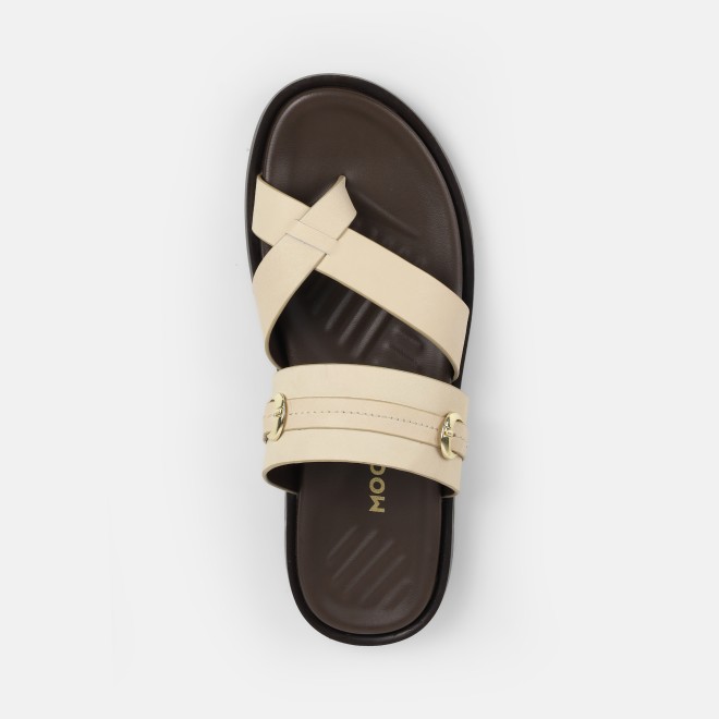 Mochi Men Beige Casual Slippers (SKU: 16-1253-20-39)