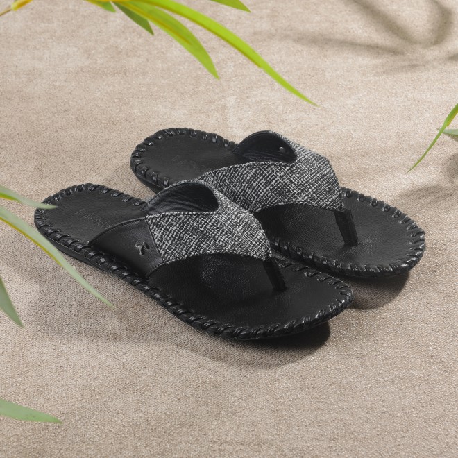 Mochi Men Black Casual Slippers