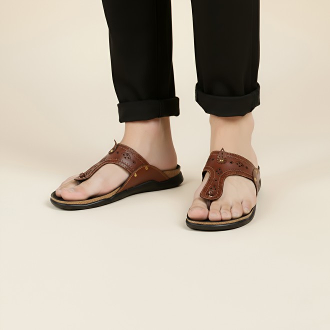 Mochi Men Tan Casual Slippers (SKU: 16-1264-23-42)