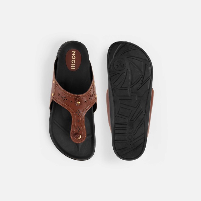 Mochi Men Tan Casual Slippers (SKU: 16-1264-23-42)