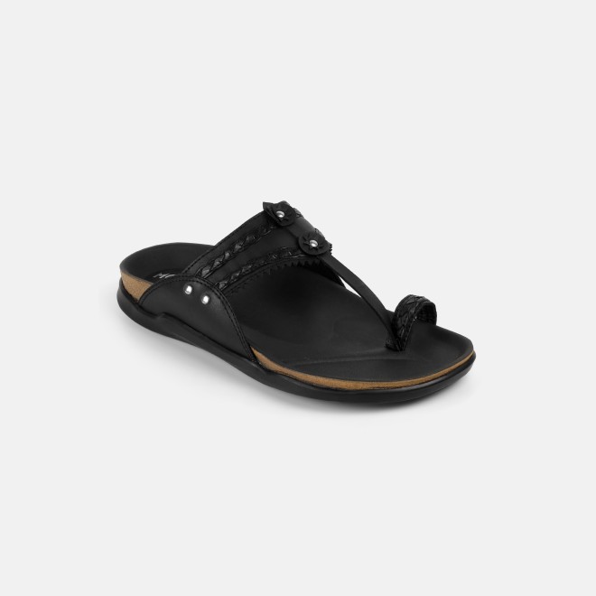 Mochi Men Black Ethnic Kolhapuris (SKU: 16-1265-11-43)