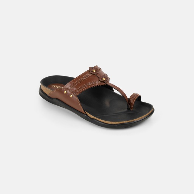 Mochi Men Tan Ethnic Kolhapuris (SKU: 16-1265-23-45)