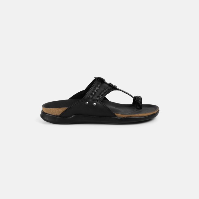 Mochi Men Black Ethnic Kolhapuris (SKU: 16-1265-11-43)