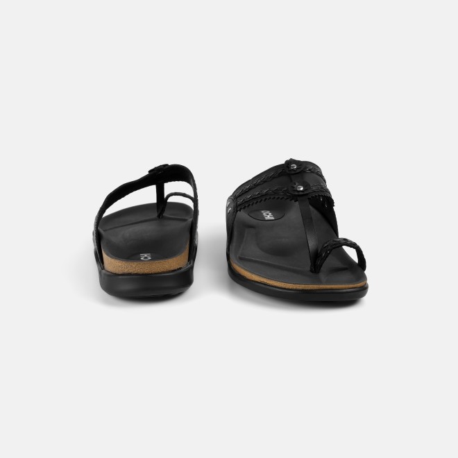 Mochi Men Black Ethnic Kolhapuris (SKU: 16-1265-11-43)