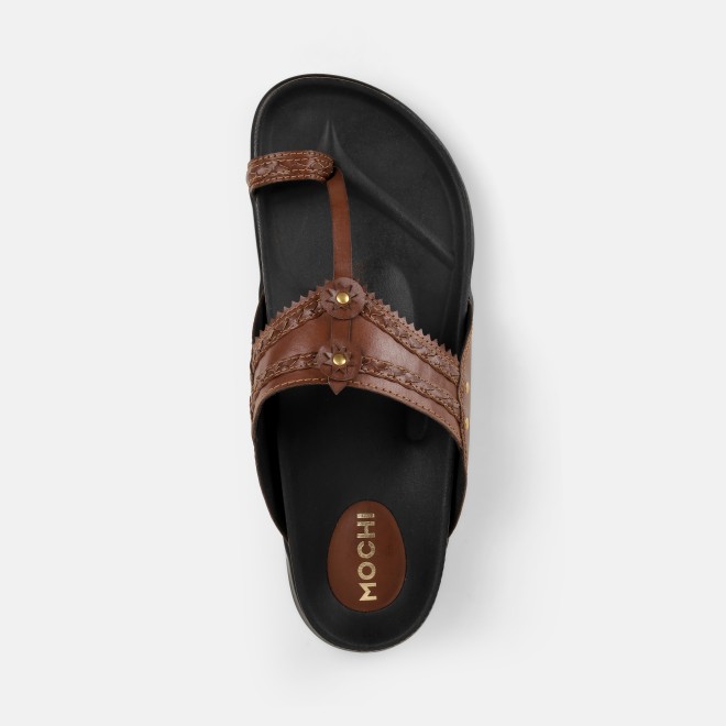 Mochi Men Tan Ethnic Kolhapuris (SKU: 16-1265-23-45)