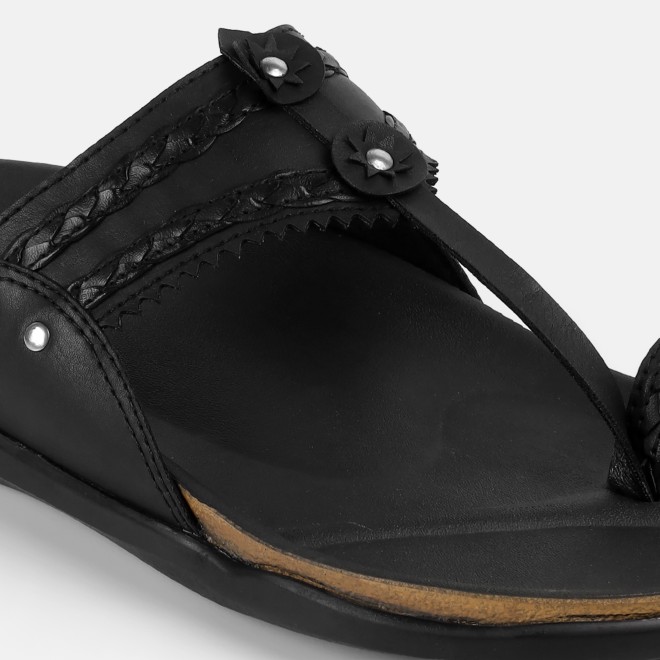 Mochi Men Black Ethnic Kolhapuris (SKU: 16-1265-11-43)