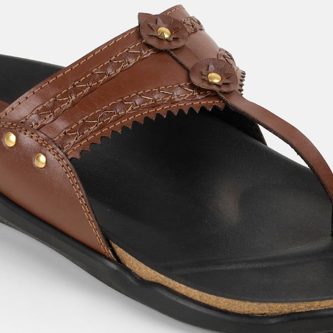 Mochi Men Tan Ethnic Kolhapuris (SKU: 16-1265-23-45)