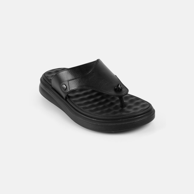 Mochi Men Black Casual Slip Ons