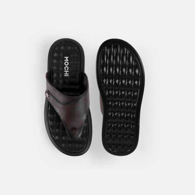 Mochi Men Brown Casual Slip Ons (SKU: 16-1286-12-41)