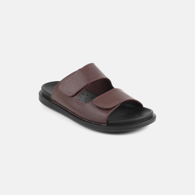 Mochi Men Brown Casual Slippers (SKU: 16-1287-12-42)