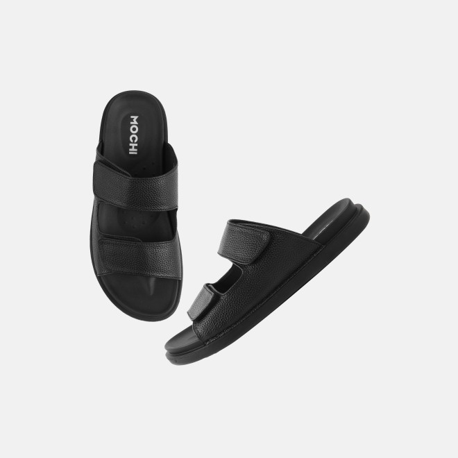 Mochi Men Black Casual Slippers (SKU: 16-1287-11-39)