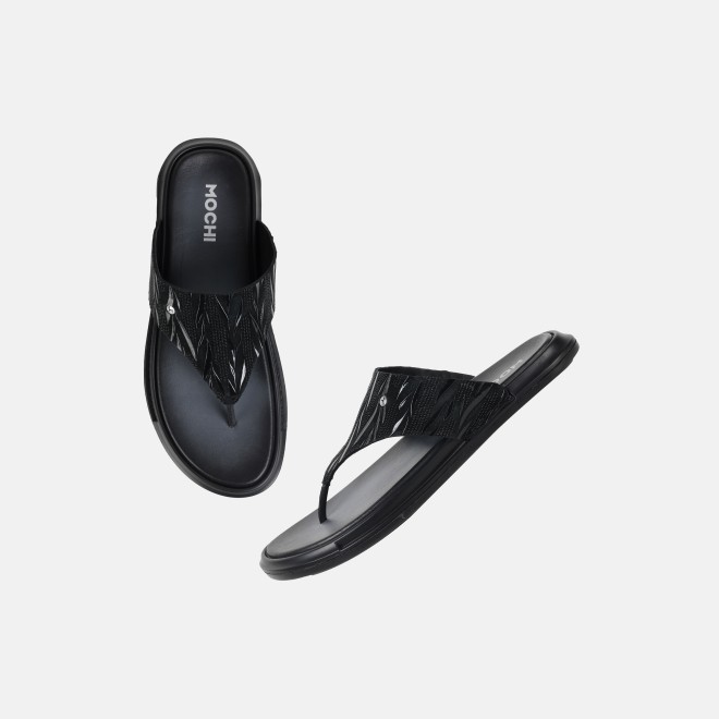 Mochi Men Black Casual Slippers (SKU: 16-1299-11-40)