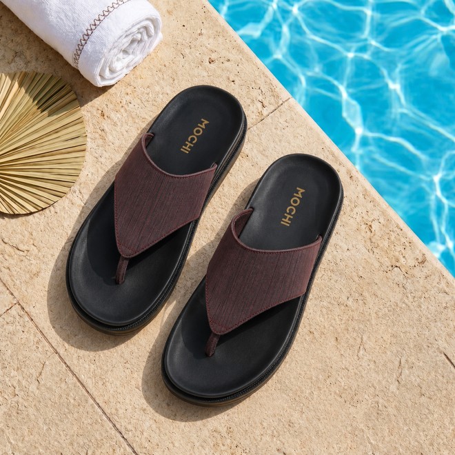 Mochi Men Brown Casual Slippers (SKU: 16-1300-12-39)