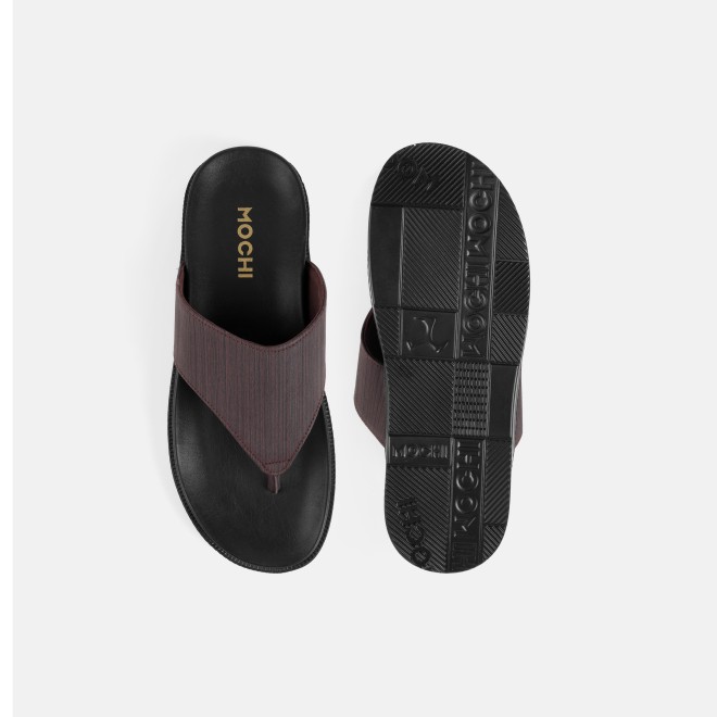 Mochi Men Brown Casual Slippers (SKU: 16-1300-12-39)