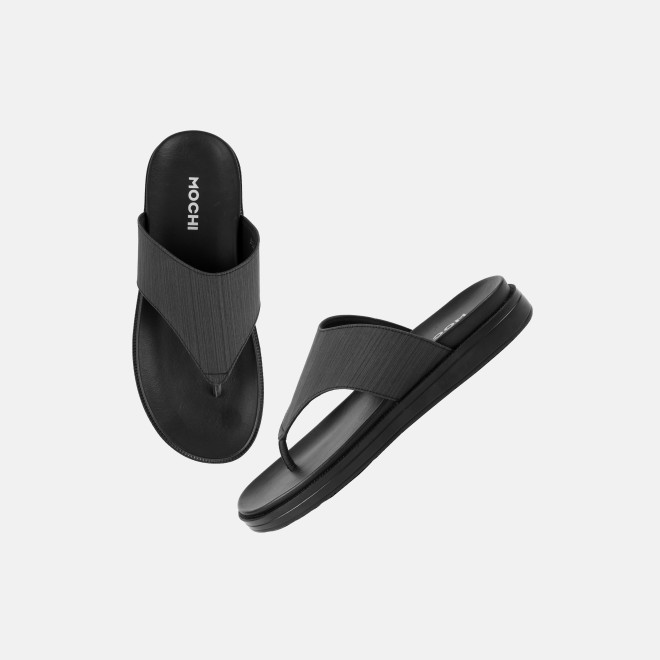 Mochi Men Black Casual Slippers (SKU: 16-1300-11-42)