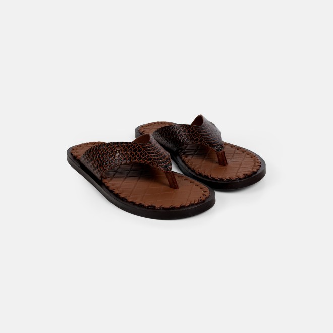 Mochi Men Brown Casual Slippers (SKU: 16-1317L-12-46)