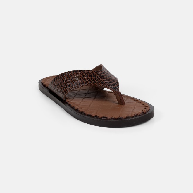 Mochi Men Brown Casual Slippers