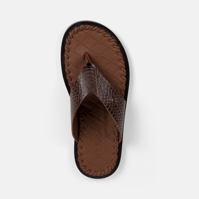 Mochi Men Brown Casual Slippers (SKU: 16-1317L-12-46)