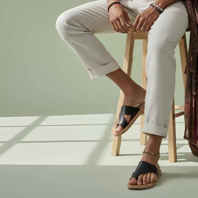 Mochi Men Brown Casual Slippers (SKU: 16-1319-12-40)