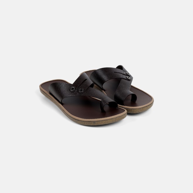 Mochi Men Brown Casual Slippers (SKU: 16-1320-12-40)
