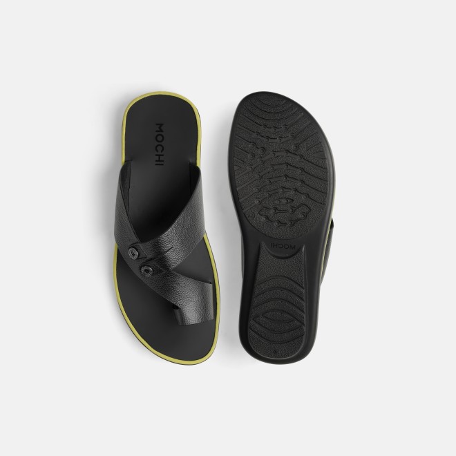Mochi Men Black Casual Slippers (SKU: 16-1320-11-40)