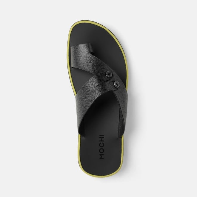 Mochi Men Black Casual Slippers (SKU: 16-1320-11-40)