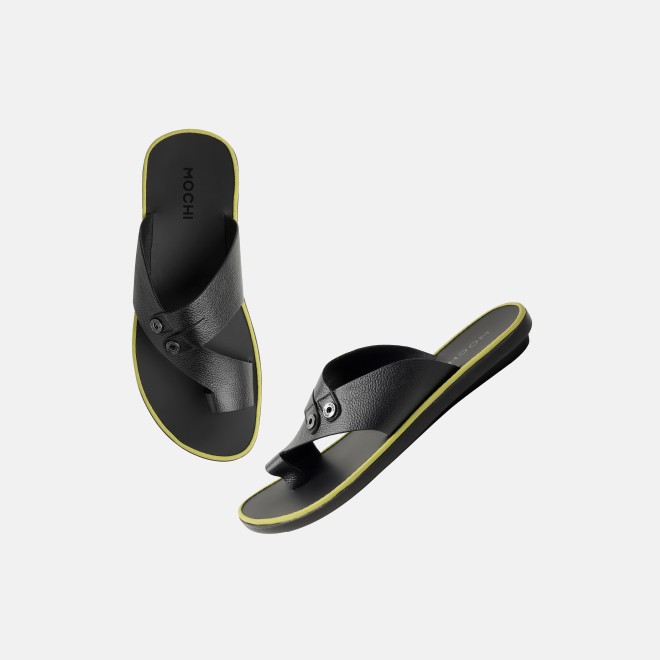 Mochi Men Black Casual Slippers (SKU: 16-1320-11-40)