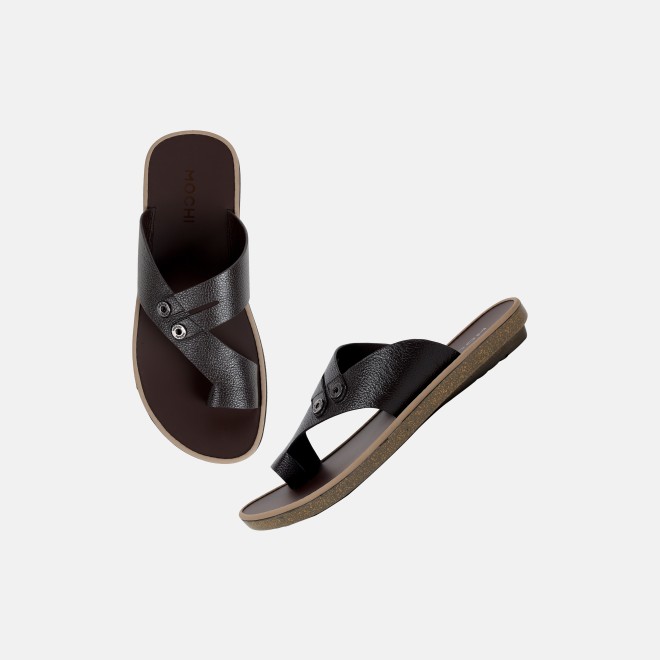 Mochi Men Brown Casual Slippers (SKU: 16-1320-12-40)